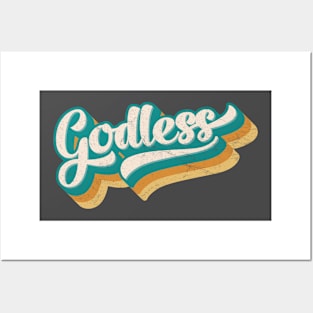 Godless colorful retro design Posters and Art